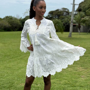 vestido de algodón bordado Dolce Mare