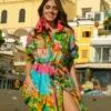 Vestido con abertura frontal de Antica Sartoria na Dolce Mare