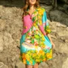 Camisa larga estilo tunica-Vestido con abertura frontal de Antica Sartoria na Dolce Mare