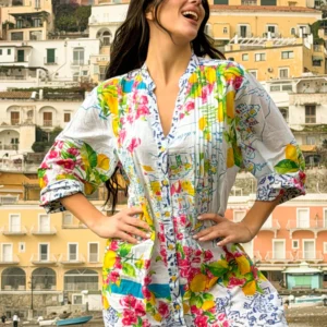 Vestido con abertura frontal de Antica Sartoria